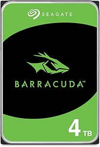 Seagate BarraCuda 4To, Disque dur interne HDD, 3.5 pouces, SATA 6 Goit/s, 5 400 tr/min, 256 Mo de mémoire cache, pour PC de bureau, Ouverture facile, Services Rescue (ST4000DM004)