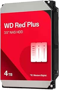WD Red Plus 4 to WD40EFZZ NAS Disque Dur Interne 3,5" - 5400 RPM, SATA 6 GB/s, CMR, Cache de 256 Mo