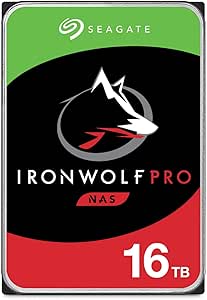 Seagate IronWolf Pro 16 To ST16000NE000 CMR 3,5" SATA 6 Gbit/s, 256 Mo de mémoire cache, pour NAS RAID, Reconditionné