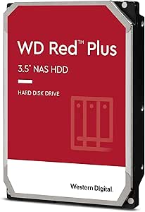 WD Red Plus Disque Dur Interne NAS 3,5" 6 to – Classe 5400 TR/Min, SATA 6 Go/s, CMR, 256 Mo de Cache