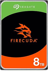 Seagate FireCuda HDD 8To, Disque Dur Interne, CMR 3,5 pouces SATA 6 Goits/s 7 200 tr/min, 256 Mo de mémoire cache, 300 To/an, Services Rescue (ST8000DXZ01)