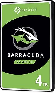 Seagate BarraCuda 4 To, Disque dur interne HDD – 2,5 pouces SATA 6 Gbit/s 5 400 tr/min, 128 Mo de mémoire cache, pour PC de bureau (ST4000LM024)