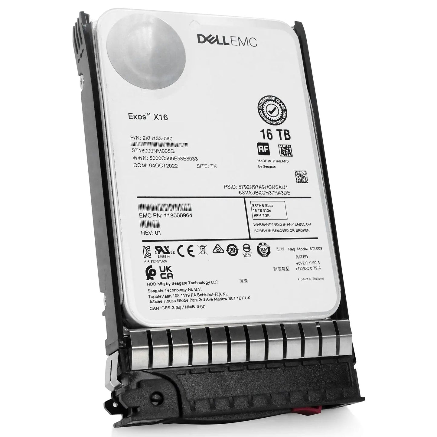 Seagate/Dell G14 ST16000NM005G 039XRY 16TB 7.2K RPM SATA 6Gb/s 512e CMR 3.5in Hard Drive Seagate