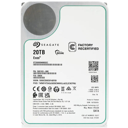 Seagate Exos ST20000NM002C 20TB 7.2K RPM SATA 6Gb/s 512e 3.5in Hard Drive Seagate
