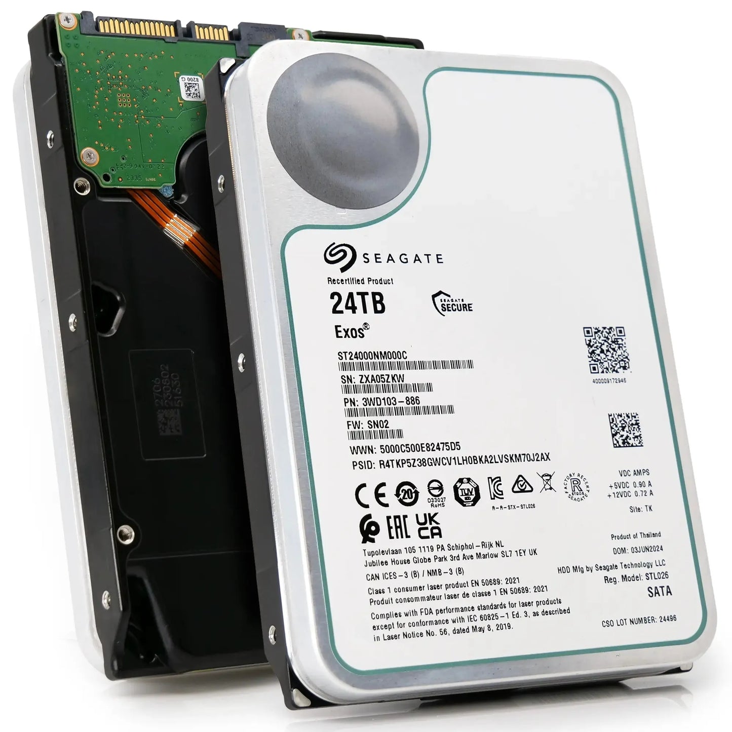 Seagate Exos ST24000NM000C 24TB 7.2K RPM SATA 6Gb/s 512e 3.5in Harde schijf Seagate