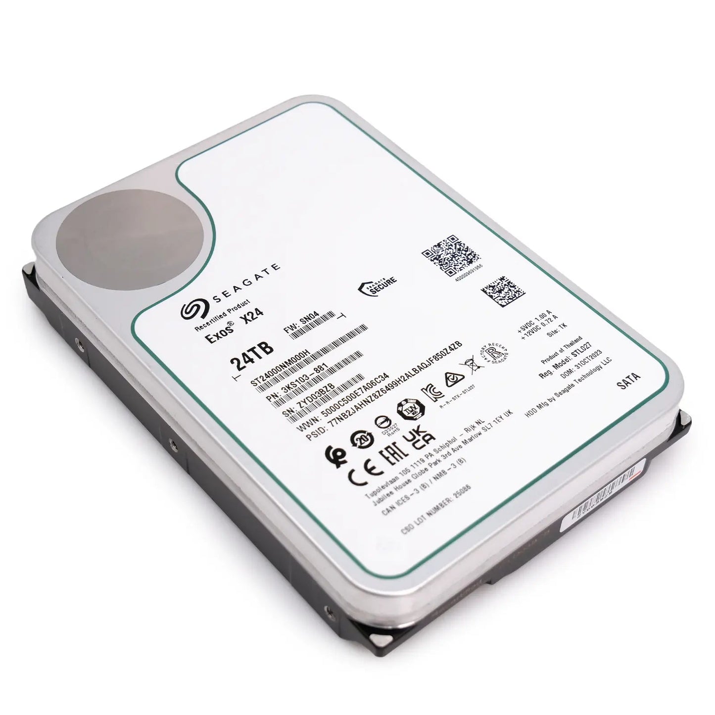 Disque dur Seagate Exos 24To ST24000NM002H Recertifié - Vue de face