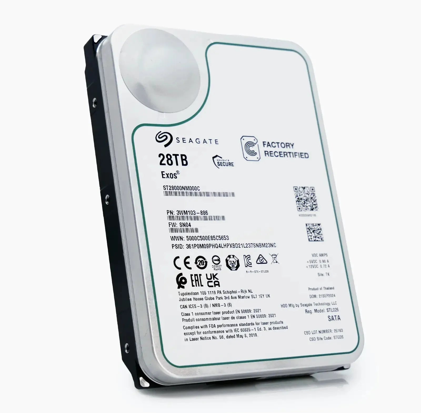 Seagate Exos ST28000NM000C 28TB 7.2K RPM SATA 6Gb/s 512e CMR 3.5in Harde schijf Seagate
