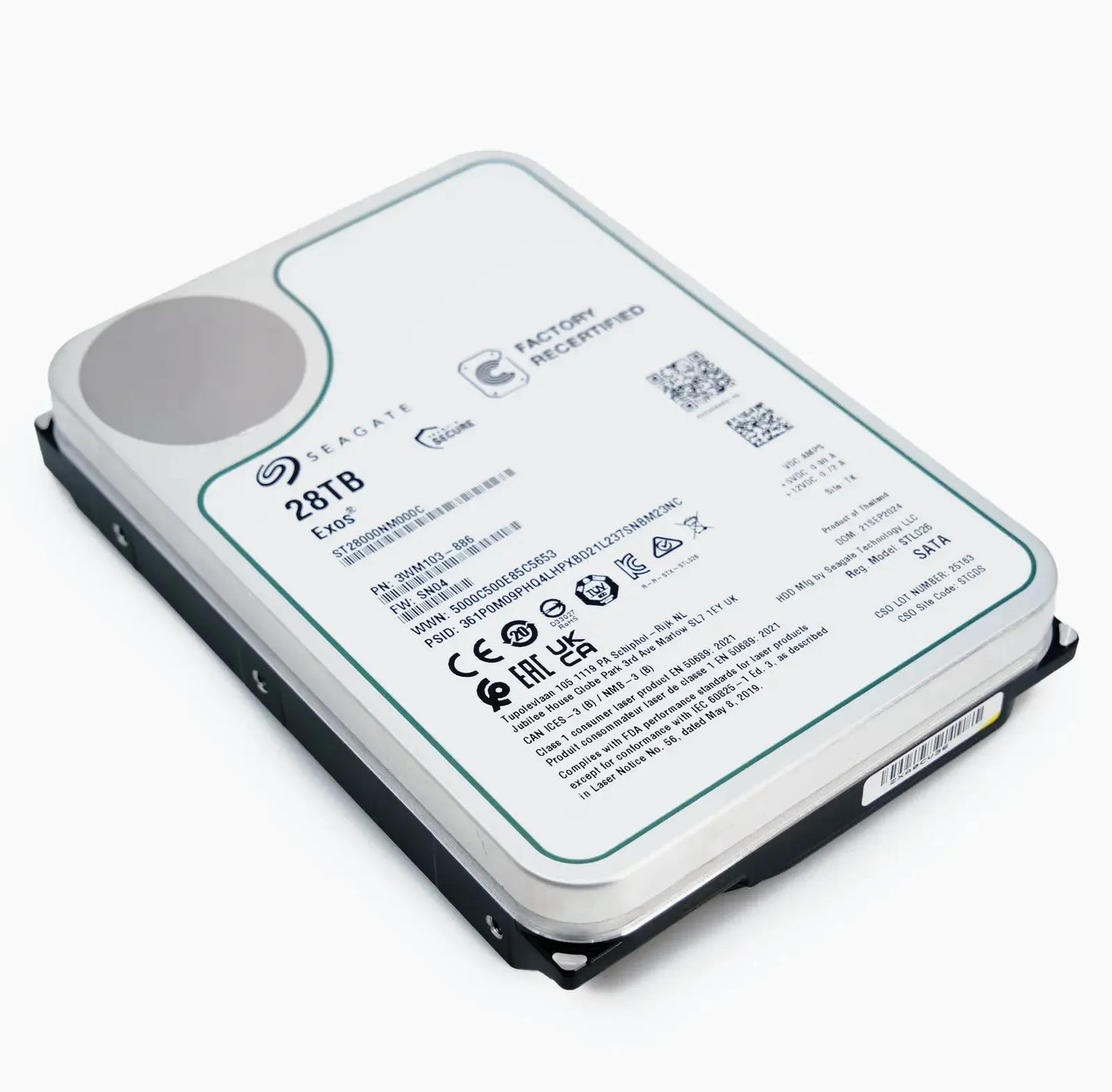 Interface SATA 6Gb/s du disque dur Seagate Exos 28To pour serveur NAS et stockage Enterprise