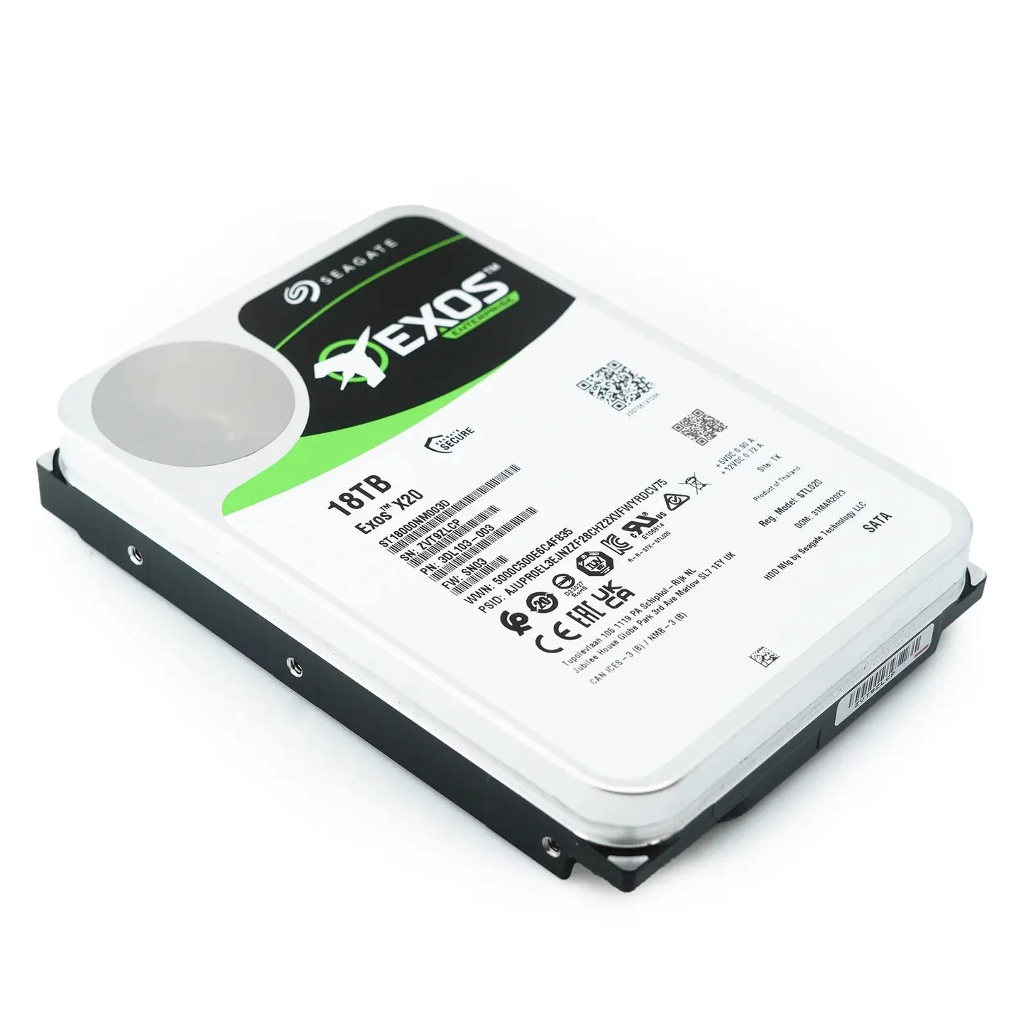 Seagate Exos X20 ST18000NM003D 18TB 7.2K RPM SATA 6Gb/s 3.5in Harde schijf Seagate